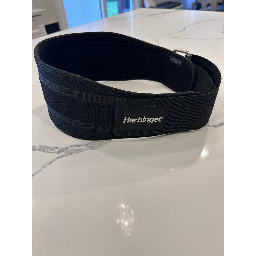 Harbinger Black Dipping Belt Large Nylon Adjustable for Weight Lifting
